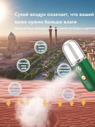 Увлажняющий нано спрей, для лица и тела