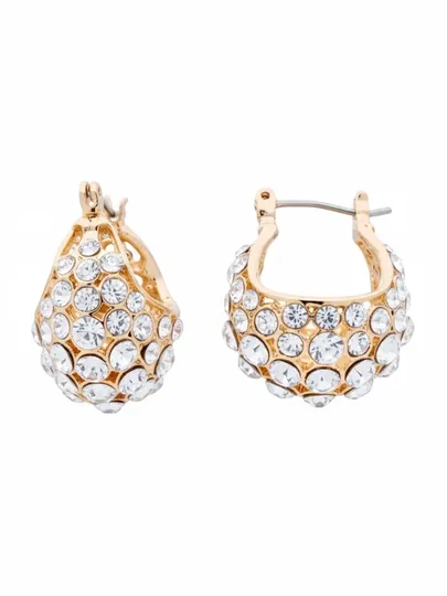 Cерьги-корзинки Crystal basket — BUYO-SS1612001488-БЕЛЫЙ