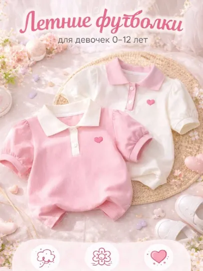 Polo кофточка для девочек, футболка для девочек, 1-5 лет
