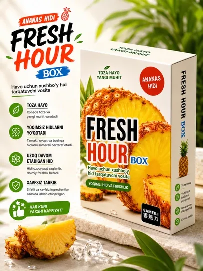 Освежитель воздуха Fresh Hour Box Premium – стойкий аромат — 404MB-FRESHBOXX-ЖЕЛТ