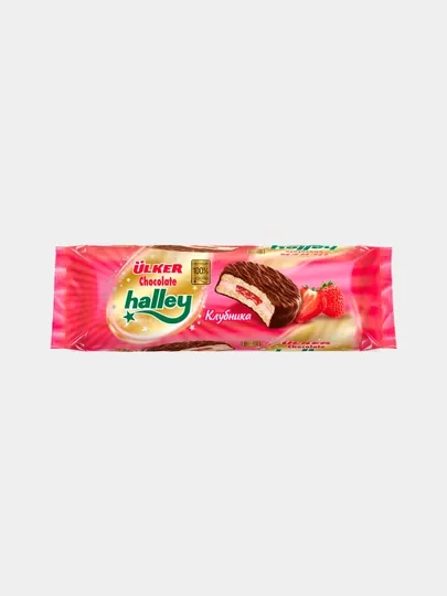 Halley Бисквитные пирожные с клубничным кремом в шоколаде 240g