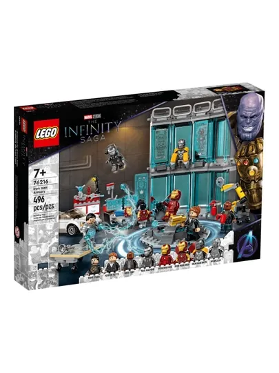 Конструктор LEGO Marvel 76216 Оружейная палата Железного человека, 496 деталей