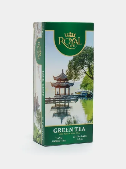 Чай зеленый Royal Life Green, 25 пакетиков, 50 г