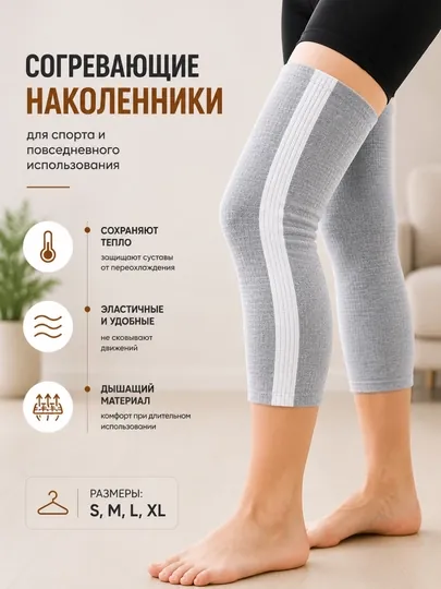 Согревающие наколенники, эластичный и теплый бандаж для колен, для спорта