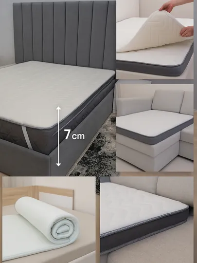 Топпер для матраса, кровати и дивана Softsleep Company — POSTEEL-TOPPERS-СЕРЫЙ-200x130-PENOPOL