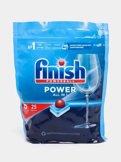 Таблетки для посудомоечных машин Finish Power, 25 таблеток