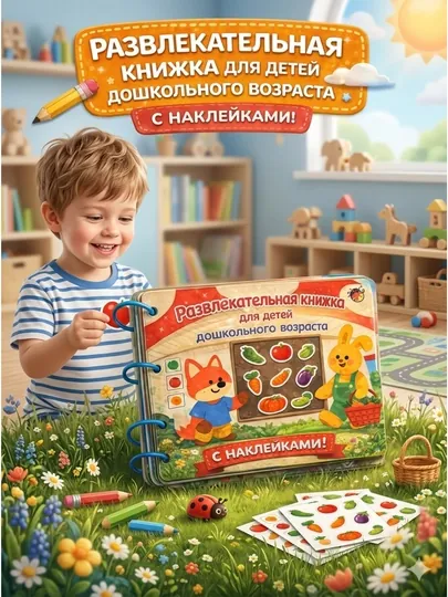 Развивающая книга Busybook, Монтессори на липучках