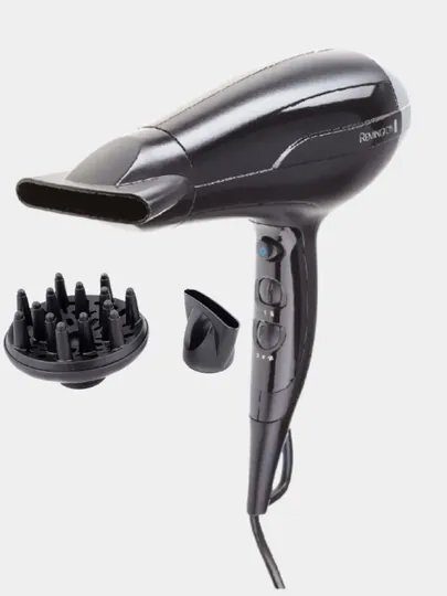Фен для волос Remington D5215, мощность 2300 Вт, 2 скорости, 3 температурных режима чёрный
