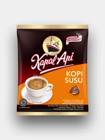 Кофе молотый Kapal Api Kopi Susu, 3 в 1, 31 г * 20 шт