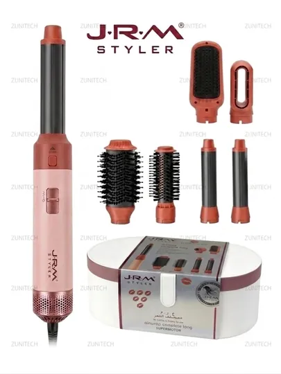 Фен для волос Airwrap JRM styler, 6 в 1, воздушная укладка и автоматическая плойка — ZUNITCH-JRM6IN1-КОРАЛЛ