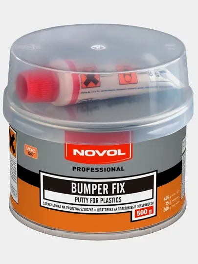 Шпатлевка Novol, 485 г + 15 г, Bumper Fix, для пластика, отвердитель, Betox-50PC