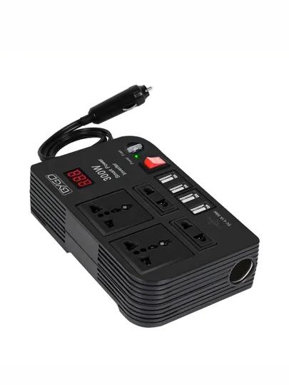 Автомобильный инвертор, розетка с 4 USB-портами преобразователь 12 В в 220 В, 300 Вт
