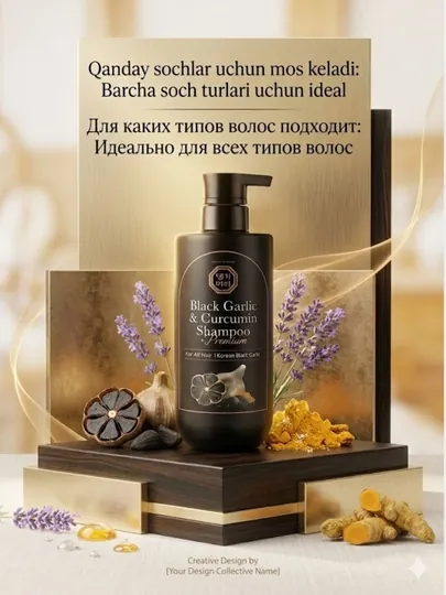 Шампунь с черным чесноком и куркумой Daeng Gi Meo Ri Black Garlic&Curcumin Shampoo, 500 мл
