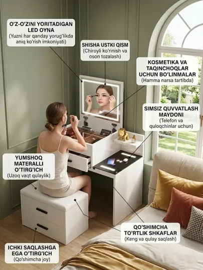 Умный шкаф,USB-порт для зарядки телефона,зеркальный шкаф для комнаты с выдвижными ящикам