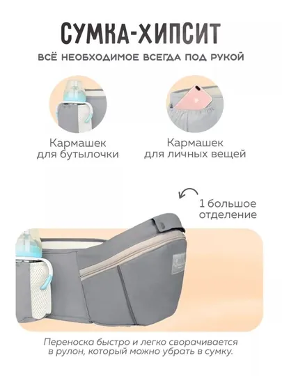 Рюкзак-слинг, сумка кенгуру для переноски ребенка, эргорюкзак для малышей, сумка-хипсит