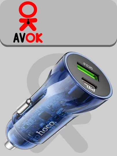 Автомобильное зарядное устройство Z47A Transparent Discovery Edition, PD30W + QC3.0, набор