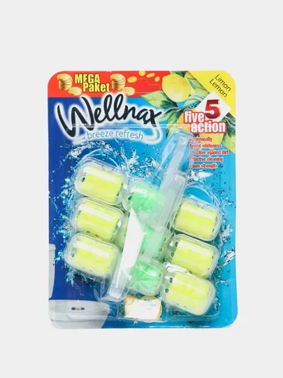 Блок для туалета Wellnax, Лимон, 3 x 57 г