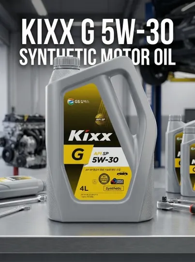 Моторное масло Kixx G API SP синтетическое для бензиновых двигателей, 4 л
