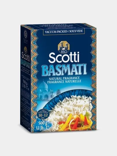 Рис Basmati RISO SCOTTI длиннозёрный шлифованный, 500 г
