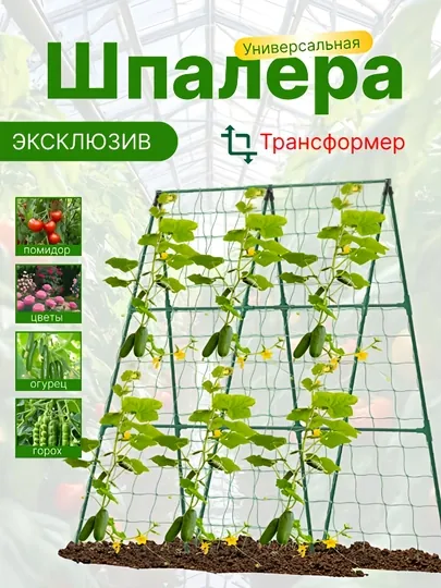Шпалера огуречная садовая, опора для огурцов, гороха и вьющихся растений