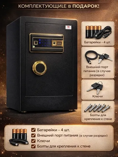 Электронный цифровой сейф с отпечаткой — ULTECOR-SEYF0011-Seyf016
