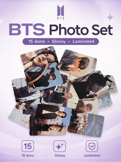 BTS Photo Set — 15 штук | глянцевые | ламинированные | высококачественная печать