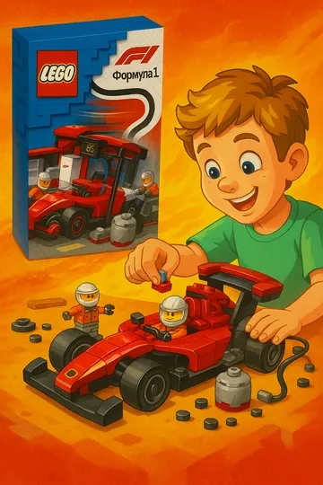Конструктор LEGO City Пит-стоп и пит-экипаж F1 с болидом Ferrari, 60443