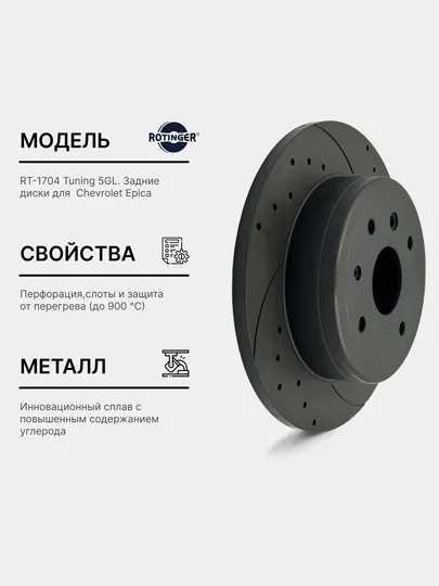 Тормозные диски Rotinger GM EPICA задние, Sport Tuning 5 GL, 2 шт