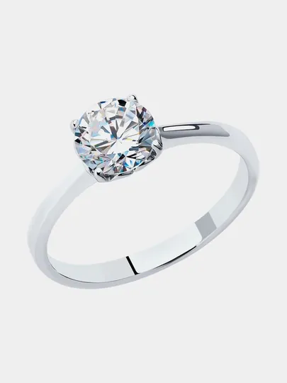Кольцо из серебра 925 с фианитом SOKOLOV, 94013560