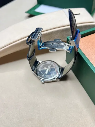 Мужские часы Rolex, Hаручные часы для мужчин, кожаный ремешок, В подарочной коробке — WTCLINE-ROLEX299-СИНИЙ