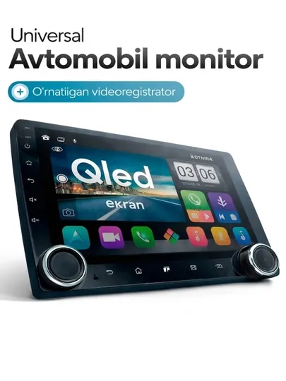 Универсальный автомобильный монитор QLED с видеорегистратором, Android, 8 ядер