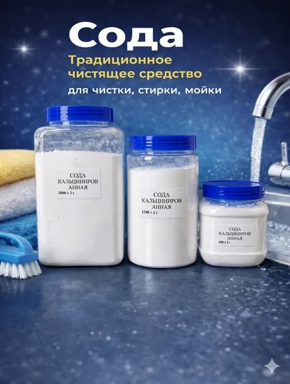 Сода кальцинированная чистящее средство, для стирки и уборки
