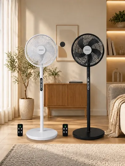 Напольный вентилятор AIWA с пультом управления, белый и черный, для дома и офиса