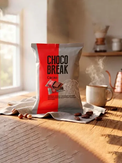 Печенье Choco Break, с шоколадно-ореховой начинкой, 300 гр