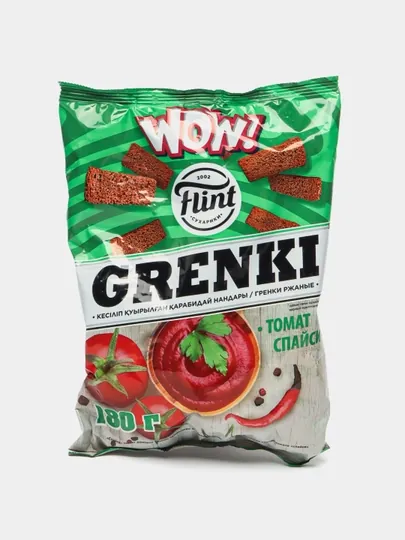 Гренки ржаные Flint, с томатом и специями, 180 г