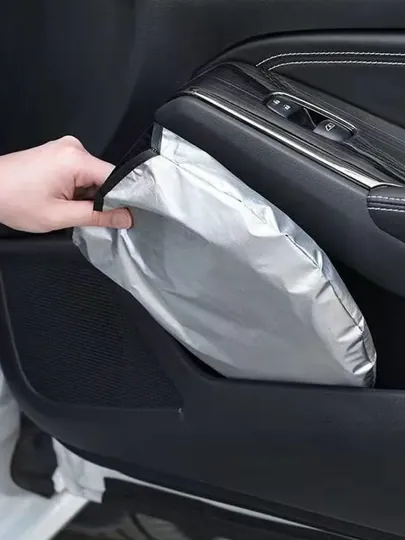 Солнцезащитный складной зонт на лобовое стекло авто, с вырезом под зеркало