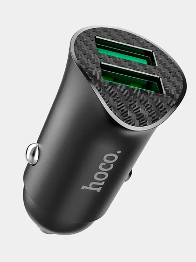 Автомобильное зарядное устройство, Hoco Z39 18W, Farsighted QC3.0 с двумя портами