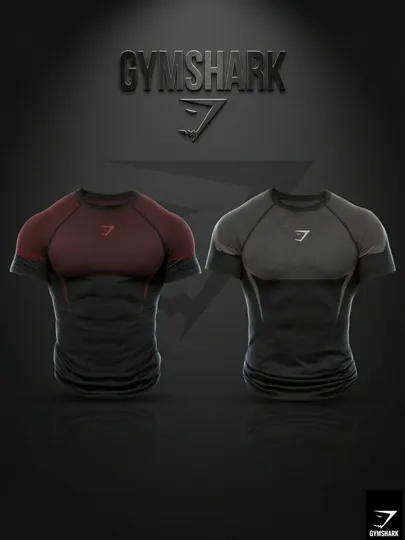 Мужская компрессионная футболка Muscle Fit рашгард – GYMSHARK