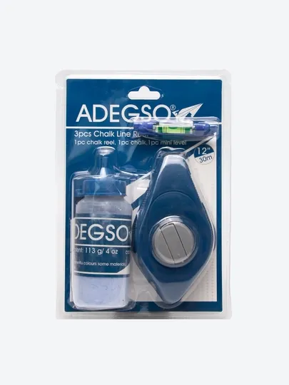 ADEGSO Набор для разметки 3 в 1 – шнур 30 м, мел 113 г, мини-уровень