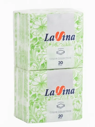 Салфетки Lavina с узором 1 блок 10 упаковок .В 1 упаковке - 20 штук — BUMAGA-NAQSH-ЗЕЛЕН
