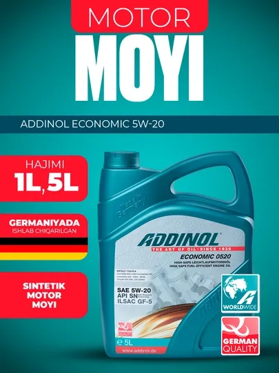 Синтетическое моторное масло Addinol Economic 5W-20