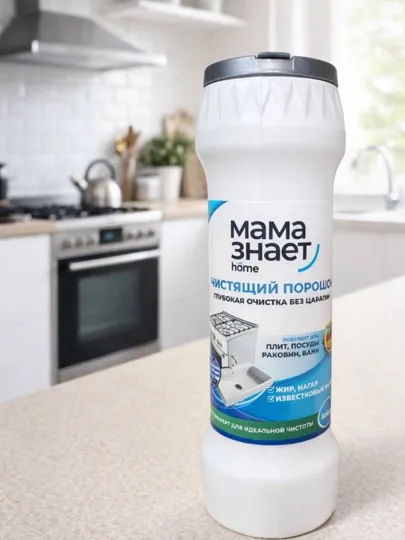 Чистящий порошок Мама знает Home, универсальный для кухни и ванной, 500 г