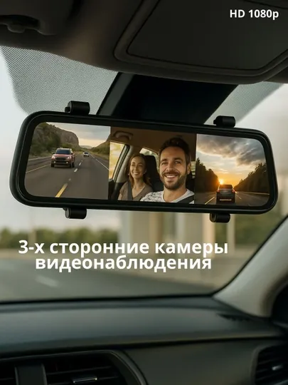 Зеркало видеорегистратор для автомобиля, Full HD запись и обзор