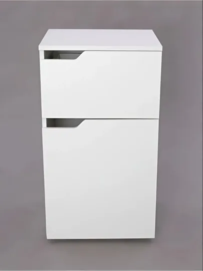 Компактный шкаф для обуви с 2 секциями, 80×40×40 см, Дуб / Белый — JOVO199-JAVON-КРЕМОВ