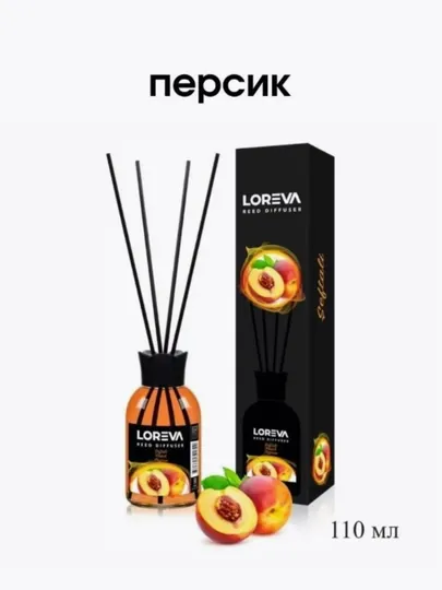Освежитель воздуха "LOREVA" для дома, автомобиля и офиса с запахом Персика, 110 мл