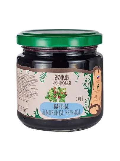 Варенье земляника-черника, "Зонов и сыновья" 240 г