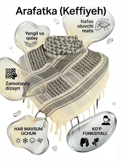 Арабский головной убор, шарф, платок, арафатка, унисекс, Keffiyeh