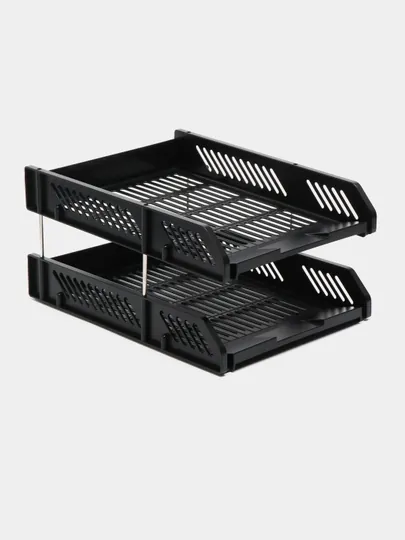 Лоток для бумаг Deli E9208black горизонтальный, 2-х ярусный q0000004013 — DELISTA-LATOK1
