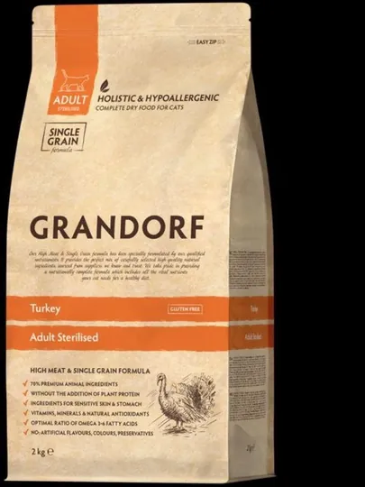 Сухой корм Grandorf Cat Turkey steril, 2 кг