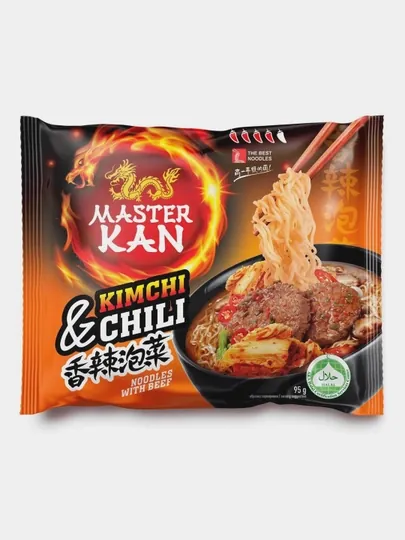 Лапша быстрого приготовления Master Kan, кимчи чили, пакет, 95 г